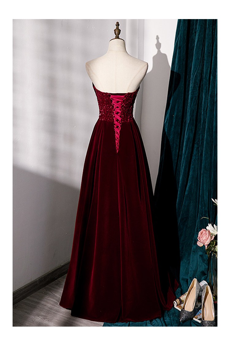 Velvet Ball Gown Long Sleeves Dresses For Winter Weddings – Lisposa