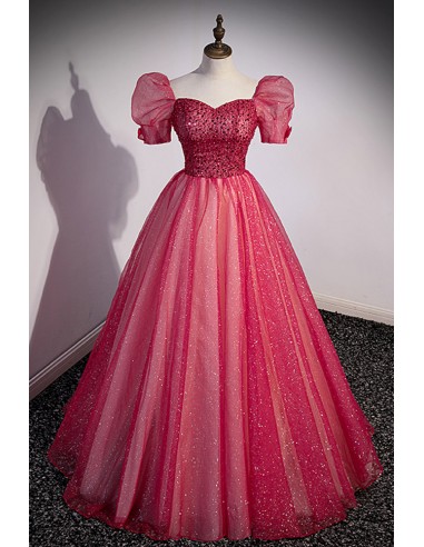 Puffy Evening Dress with Stunning Bling Accents In A Ballgown Style