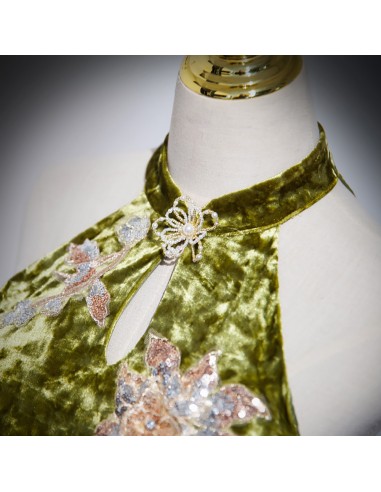 Pear Green Halter Neck Crafted Cocktail Prom Dress with Streamer main image 0