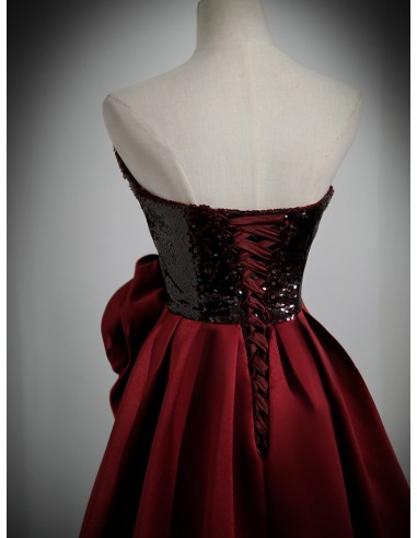 Sweetheart Sequin Burgundy Trumpet Mermaid Prom Dress