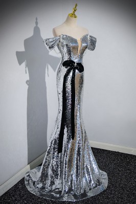 Sparkly Strapless Green Sequin Beaded Mermaid Evening Dress Long Prom Gowns SP391 main image 1