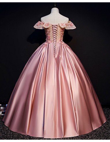 Plunge Pink Floral Appliqued Long Formal Gown for Graduation prom dress     cg17110
