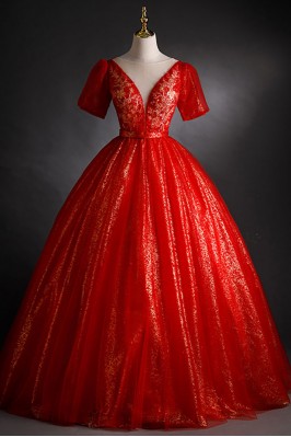 Illusion Vneck Red Sparkly...