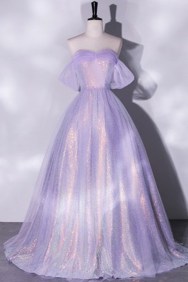 Off Shoulder Bling Purple...