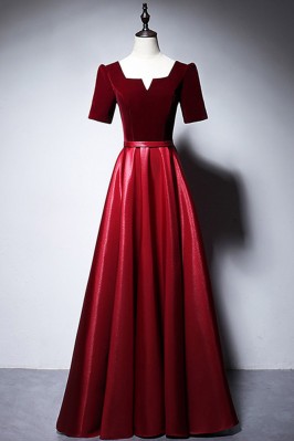 Short Sleeved Burgundy...