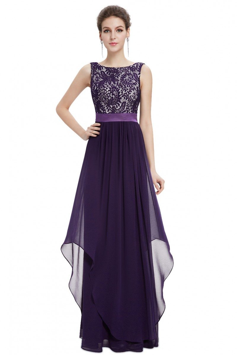 Dark Purple Sleeveless Round Neck Long Party Dress - $60.16 #EP08217DP ...
