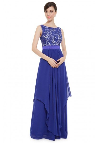 Royal Blue Sleeveless Round Neck Long Party Dress - $62.04 #EP08217SB ...