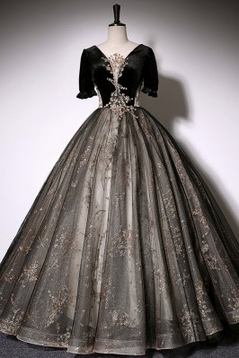 Short Sleeved Ballgown...