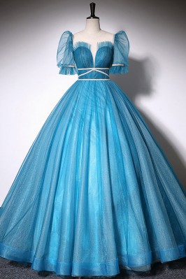 Princess Blue Ballgown Long...