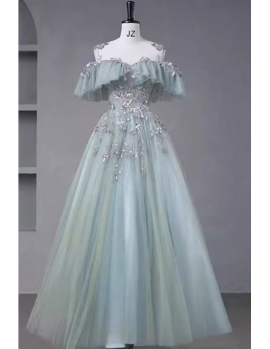 Beautiful Ballgown Tulle Prom Dress With Beadings