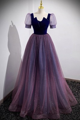 Long Tulle Sparkly Sequined...