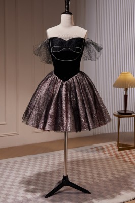 Unique Mesh Off-Shoulder...