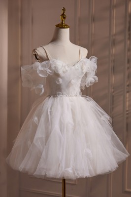 White Beaded-Flower Tulle...