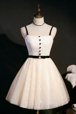 Lovely Beige Tulle Strappy...