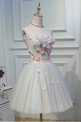 Strapless Light Grey Blue...