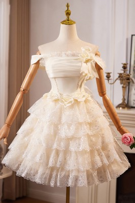 Lolita Champagne Short Prom...