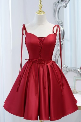 Chic Burgundy Red Satin...