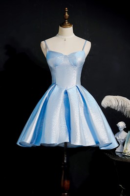 Dazzling Sky Blue Ruffled...