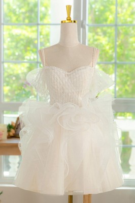 Dreamy White Short Prom...
