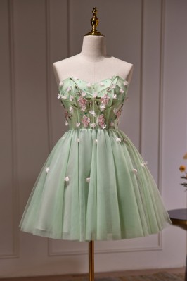 Dusty-Green Strapless...