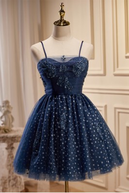 Lovely Navy Blue Polka-Dot...