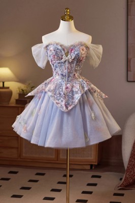 Unique Light Blue Floral...