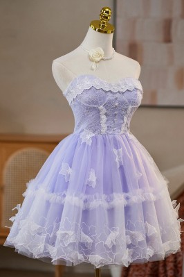 Cute Light Purple Short...
