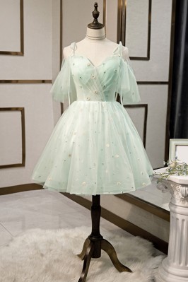 Light Green Strap Tulle...