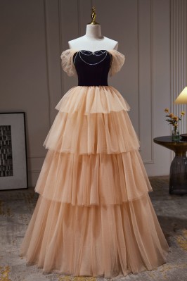 Elegant Off-Shoulder Long...