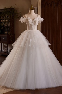 Ivory Cold-Shoulder Long...
