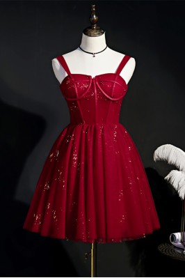 Burgundy Red Sparkly Tulle...