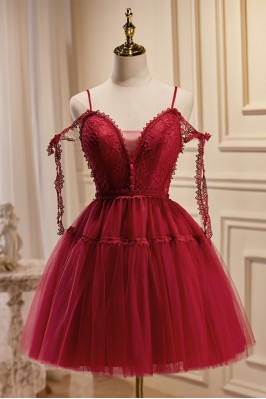 Pretty Burgundy Lace Tulle...