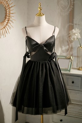 Unique Cutout Black Short...