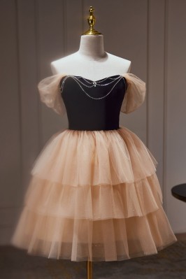 Off-Shoulder Layered Tulle...