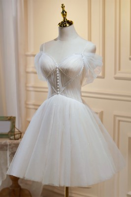 Lovely Beaded-Strap Short...