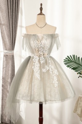 Gorgeous Grey Off-Shoulder...