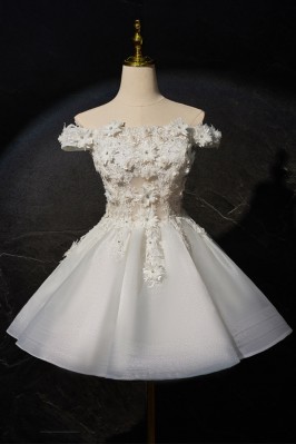 White Appliqué Puffy Tulle...