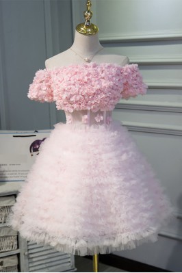 Lovely Off-Shoulder Pink...