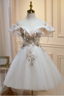 Ivory Short Tulle Party...