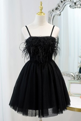 Little Black Feather-Trim...