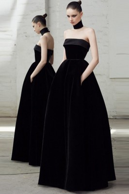 Black Velvet Strapless...