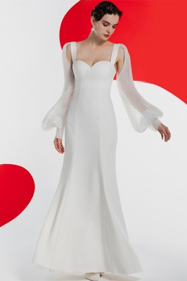 White Elegant Floor-Length...