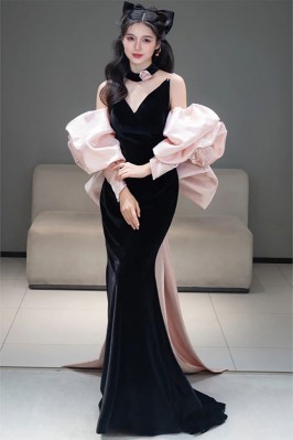 Black Velvet Mermaid Gown...