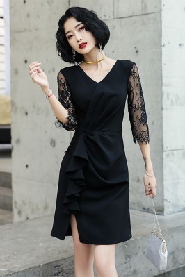 sexy dress birthday La Femme Long Formal Plus-Size Dress with Lace Sleeves main image 1