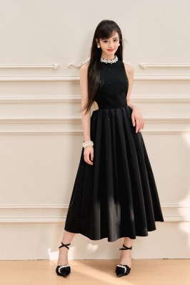 Black Sleeveless Midi Dress...