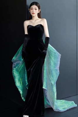 Black Velvet Strapless...
