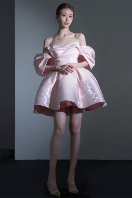 Pink Off-Shoulder Mini...