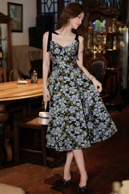 Floral Midi-Length Dress...