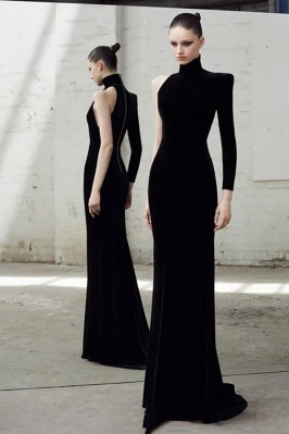 Black Velvet One-Shoulder...