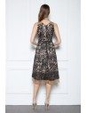 Embroidery Knee Length Short Party Dress - DK364